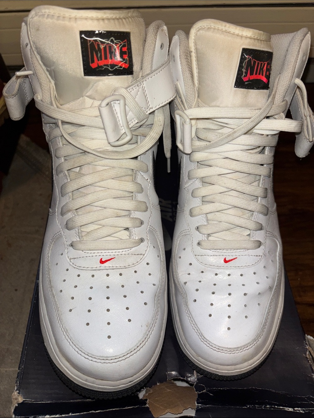 Nike Air Force 1 High ‘07 Men’s White High-Top Sneakers with Bright Swoosh